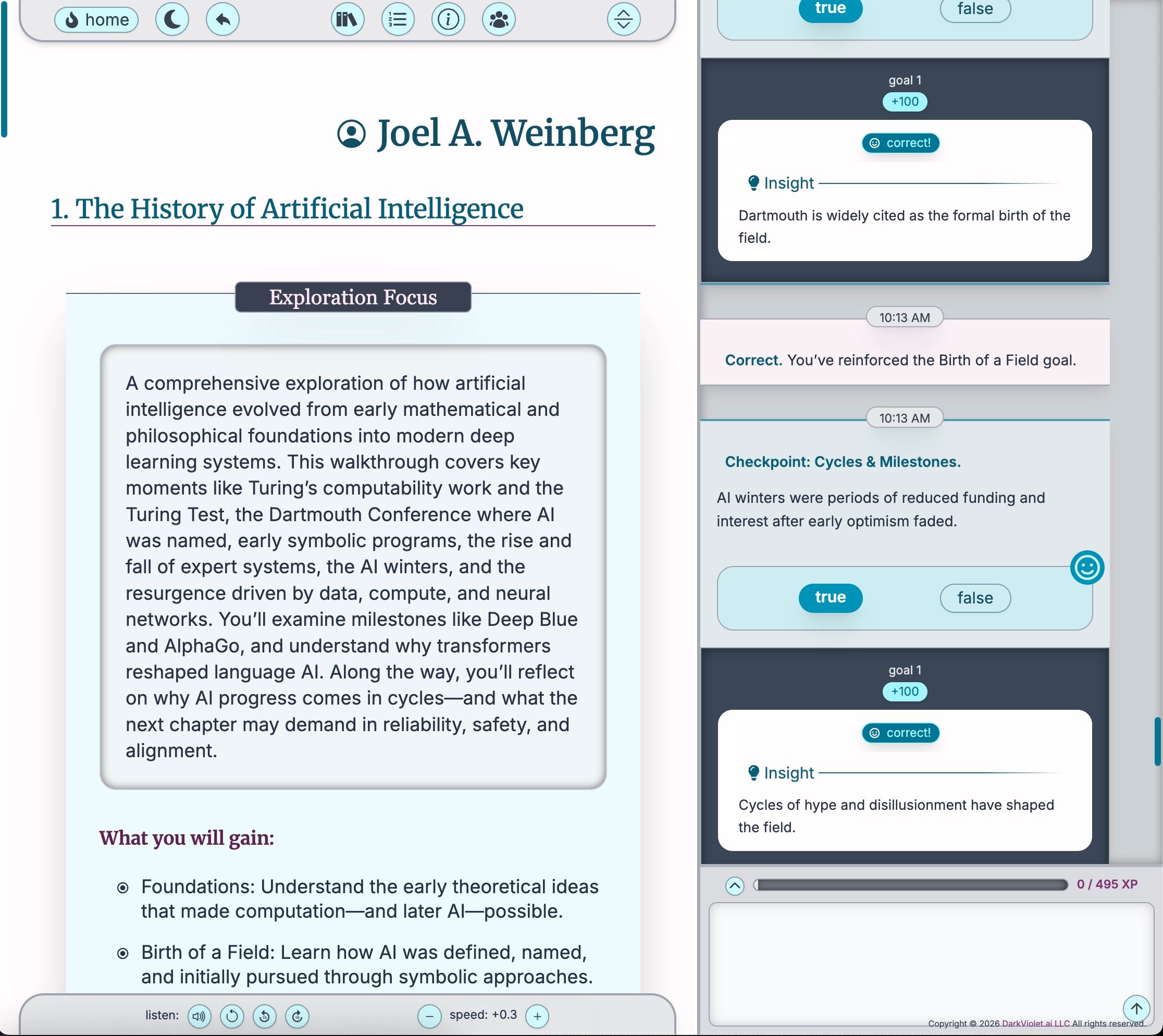 A Lumi Forge Exploration open on desktop, with the creator's content on the left and the interaction panel on the right