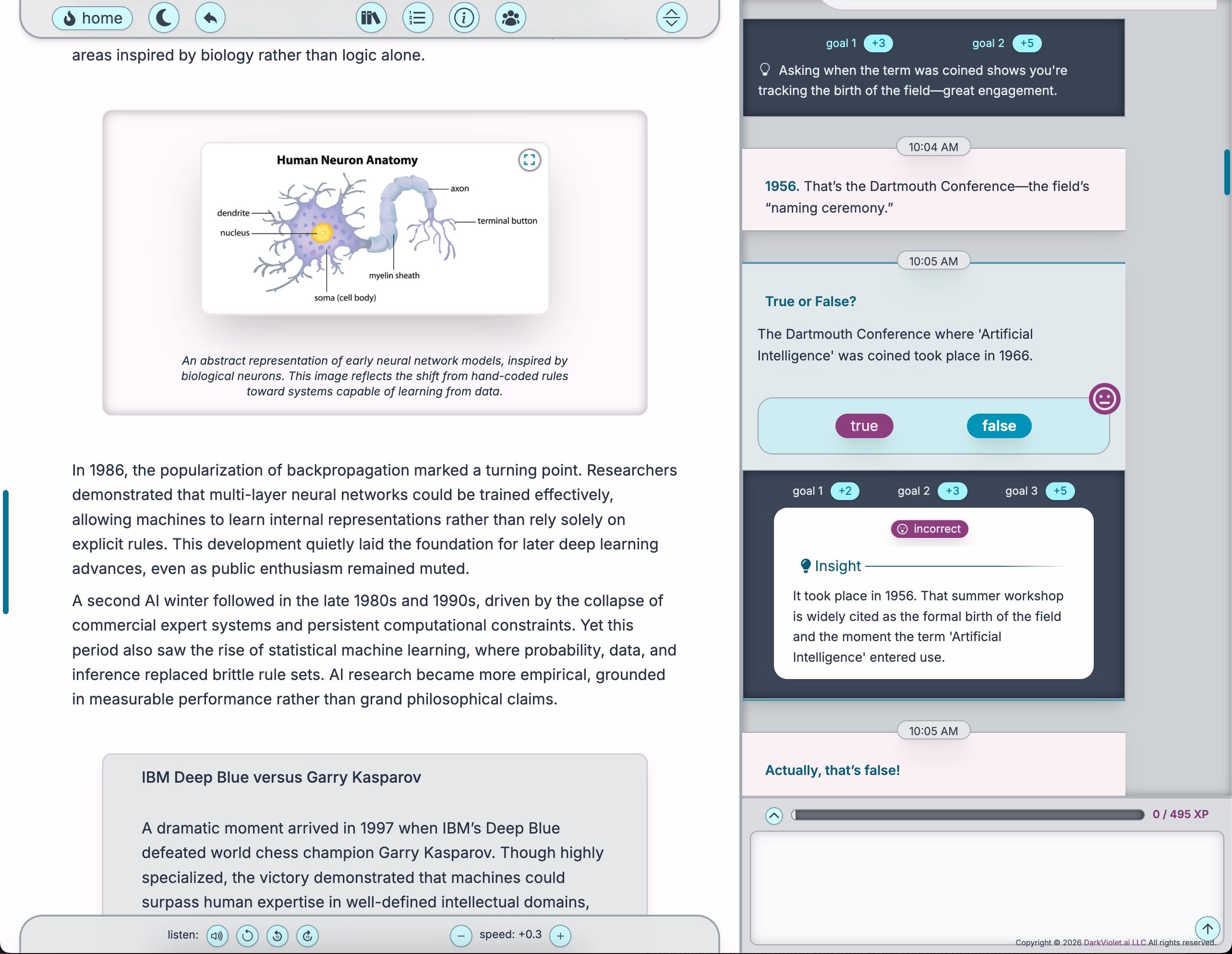 A desktop Exploration view showing the two-panel layout with a Lumination checkpoint woven into the creator's content