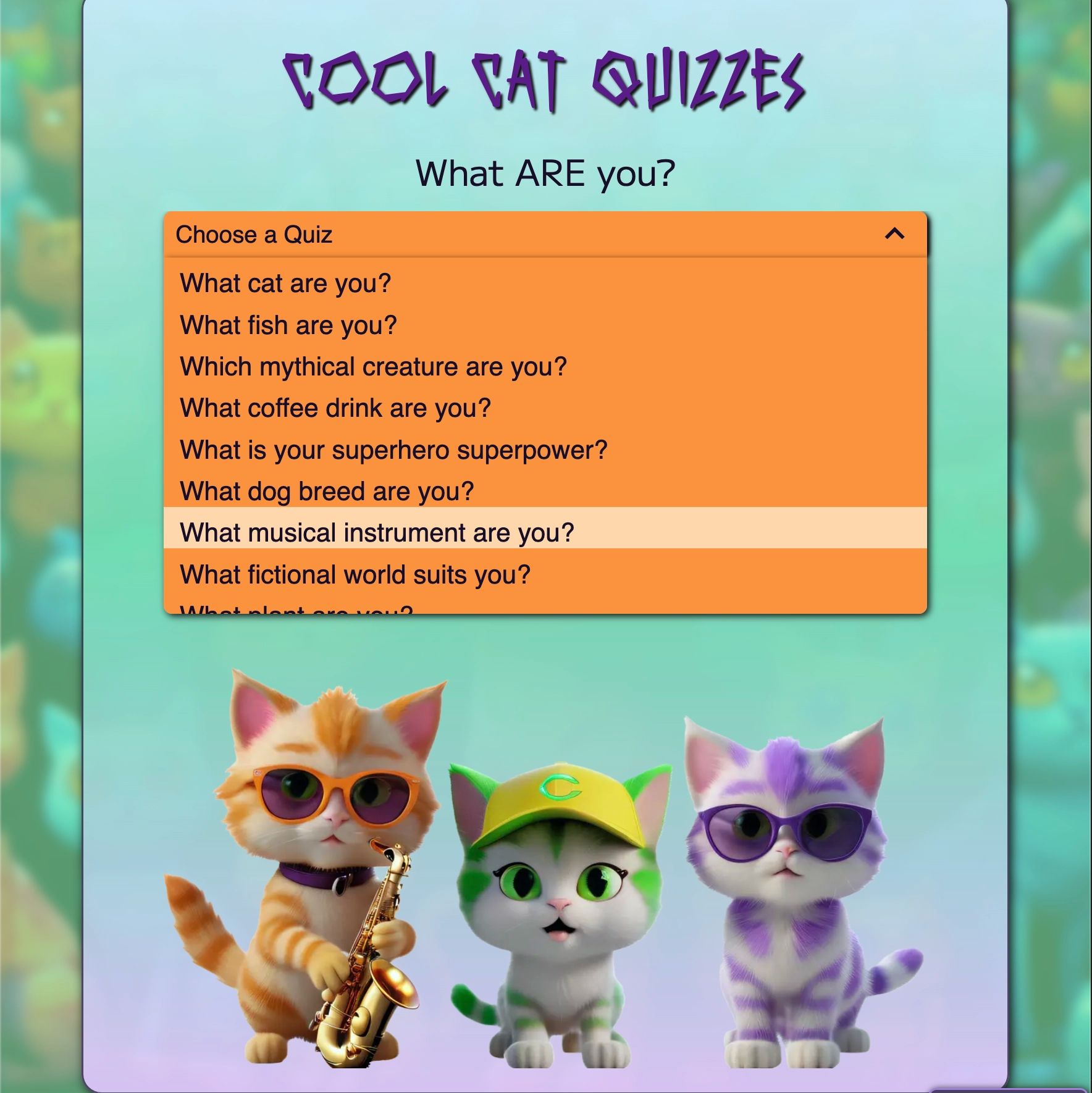 Cool Cats Quizzes