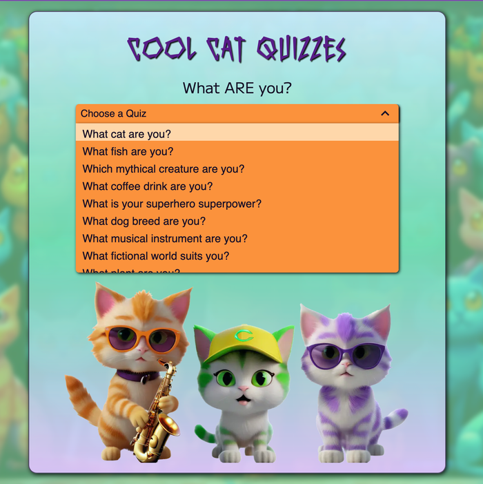 Cool Cat Quizzes - AI-Powered Personality Quizzes