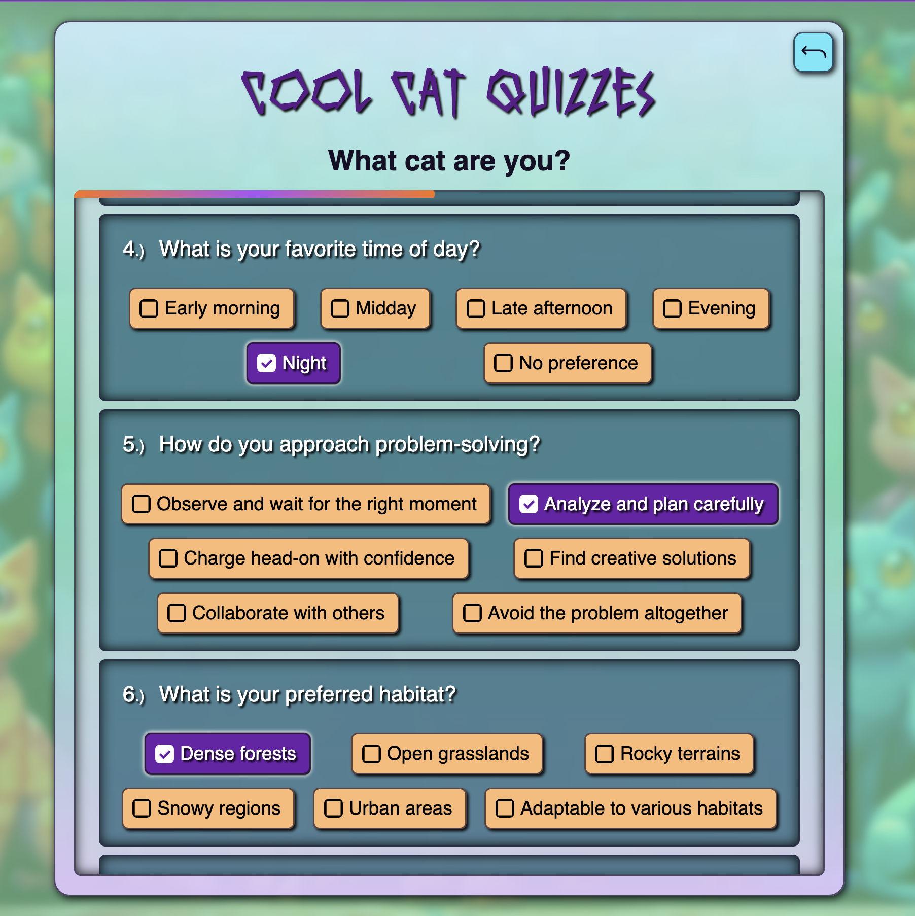 Cool Cat Quizzes Screenshot 1