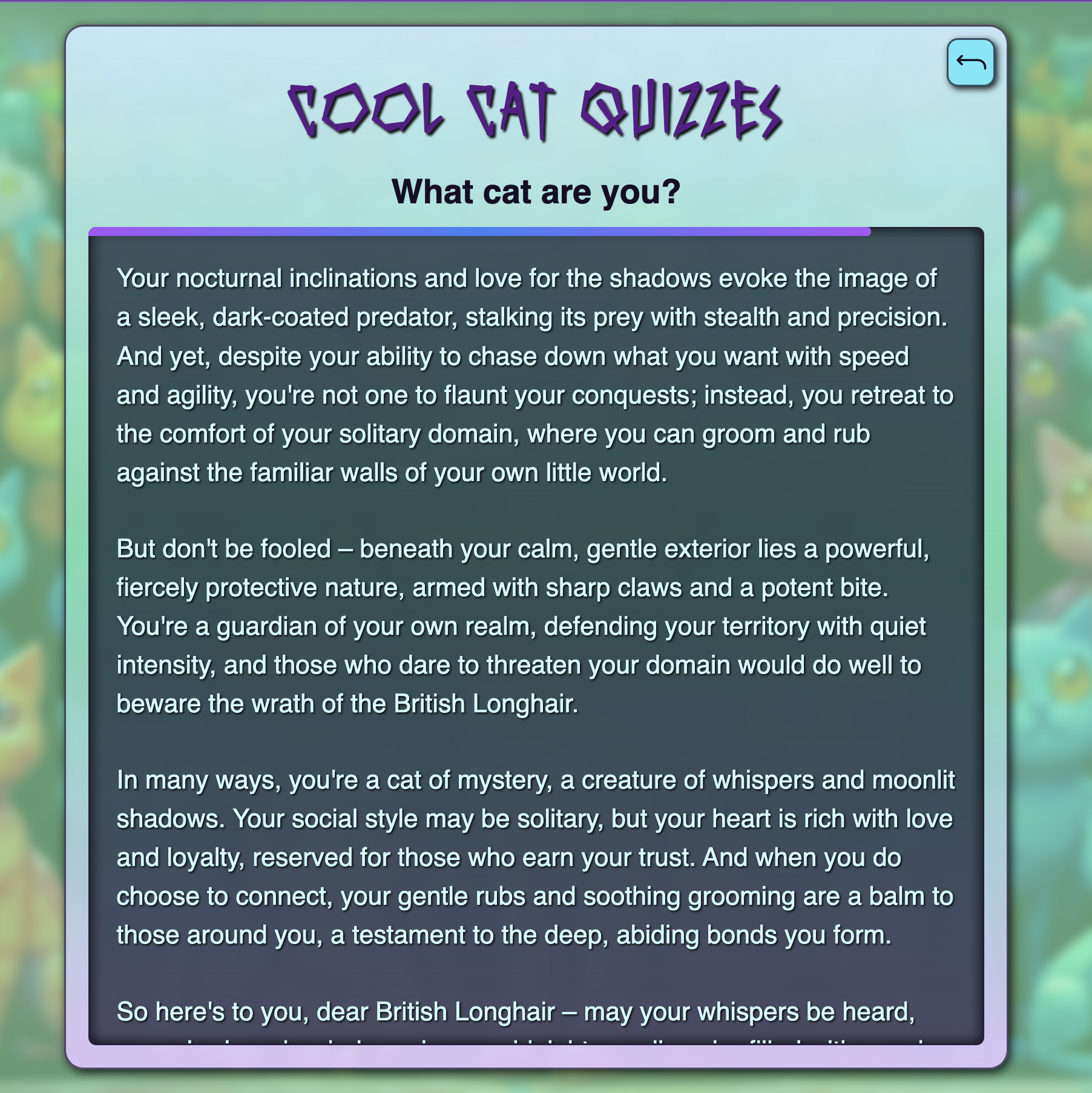 Cool Cat Quizzes Screenshot 2