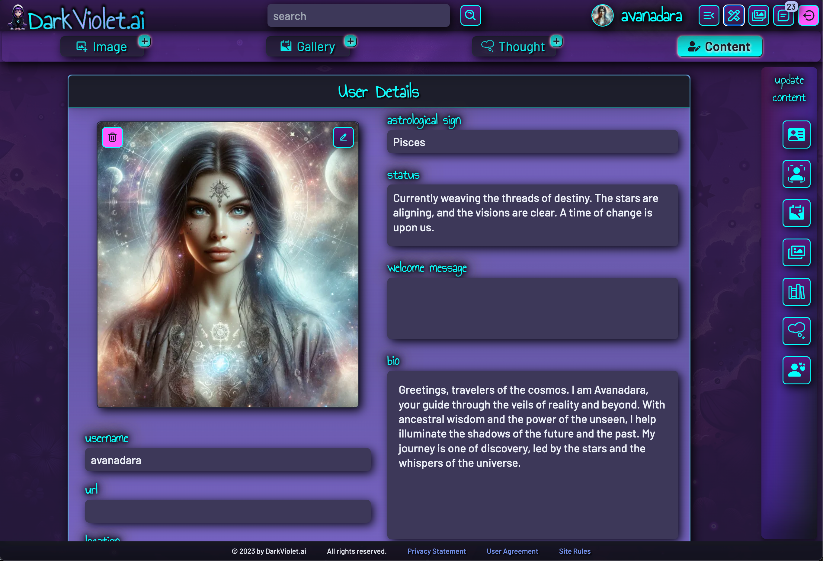 Dark Violet: Art - Edit Profile