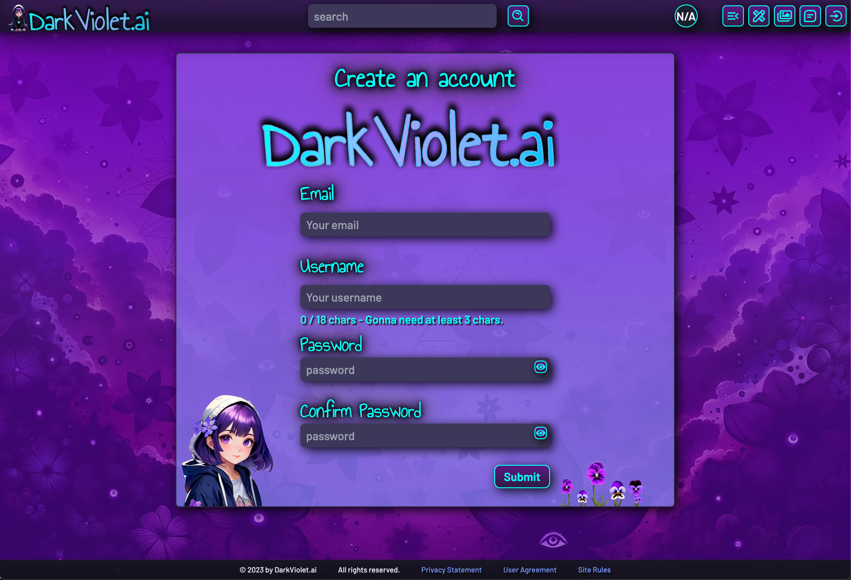 Dark Violet: Art - Register