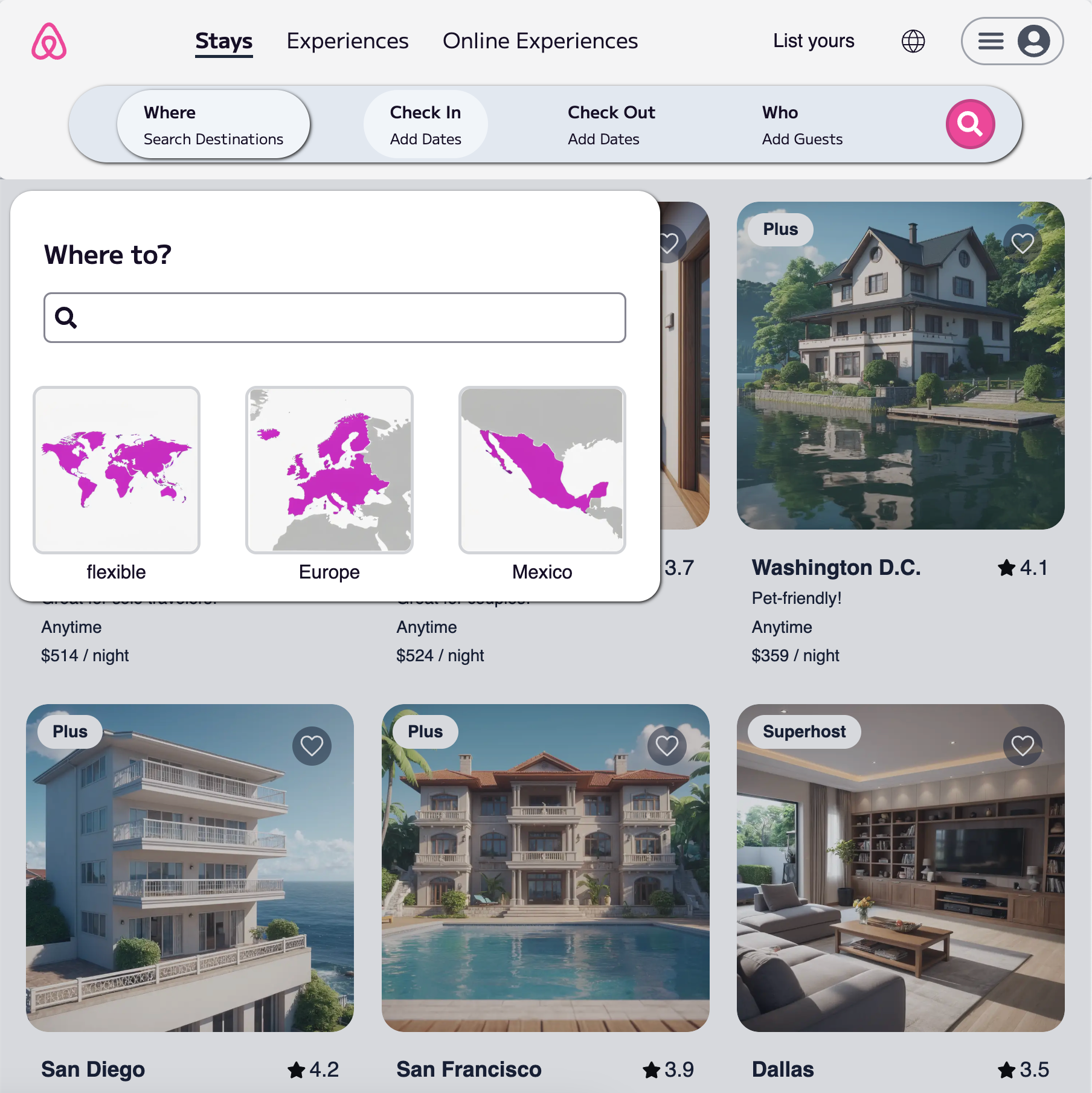 Airbnb Mockup Screenshot