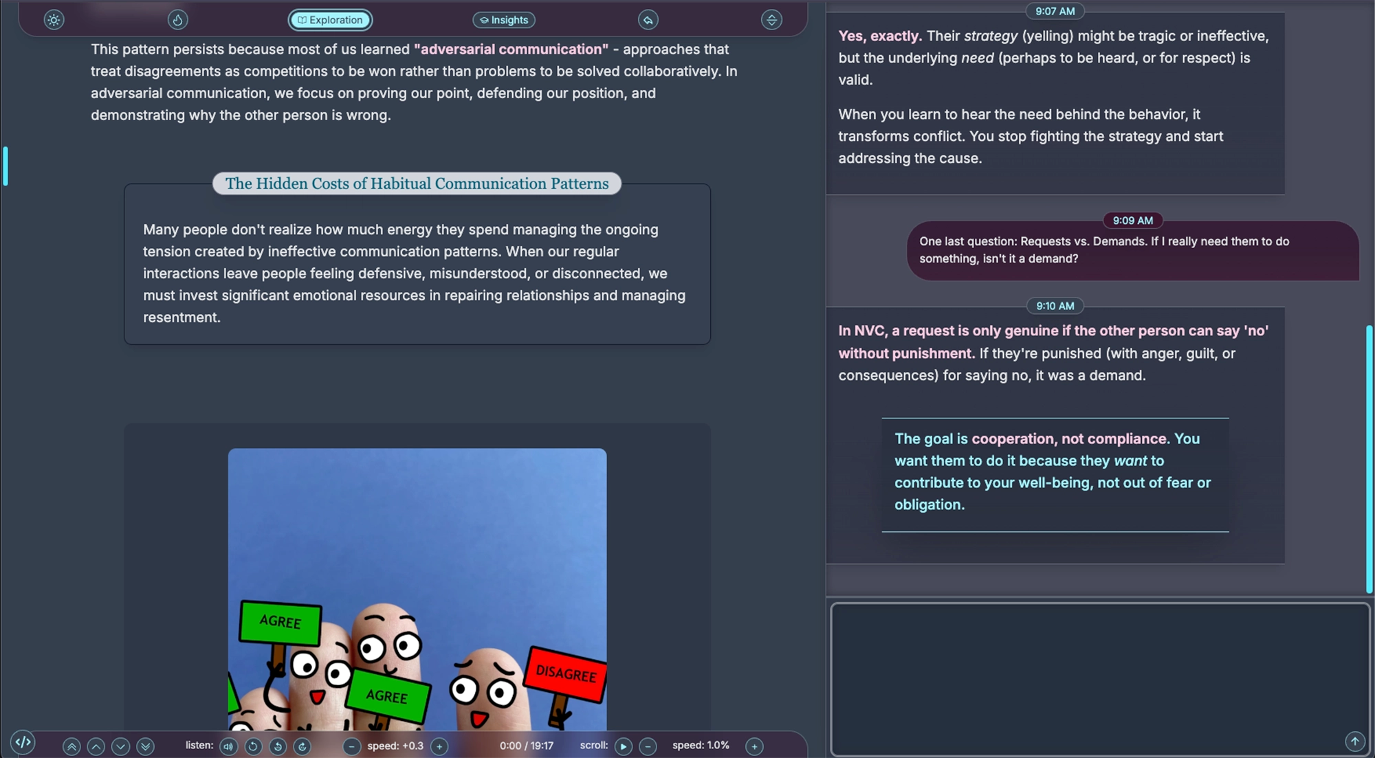 Interactive checkpoints in Explorations