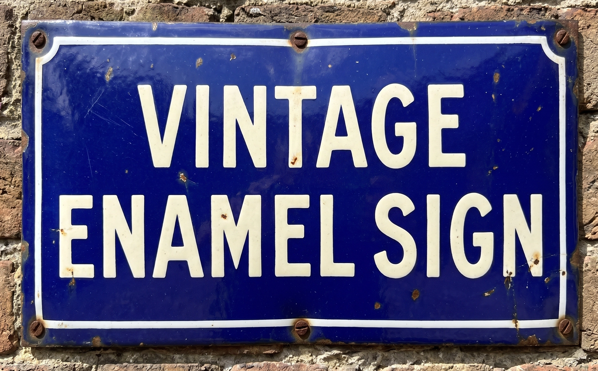 vintage enamel sign