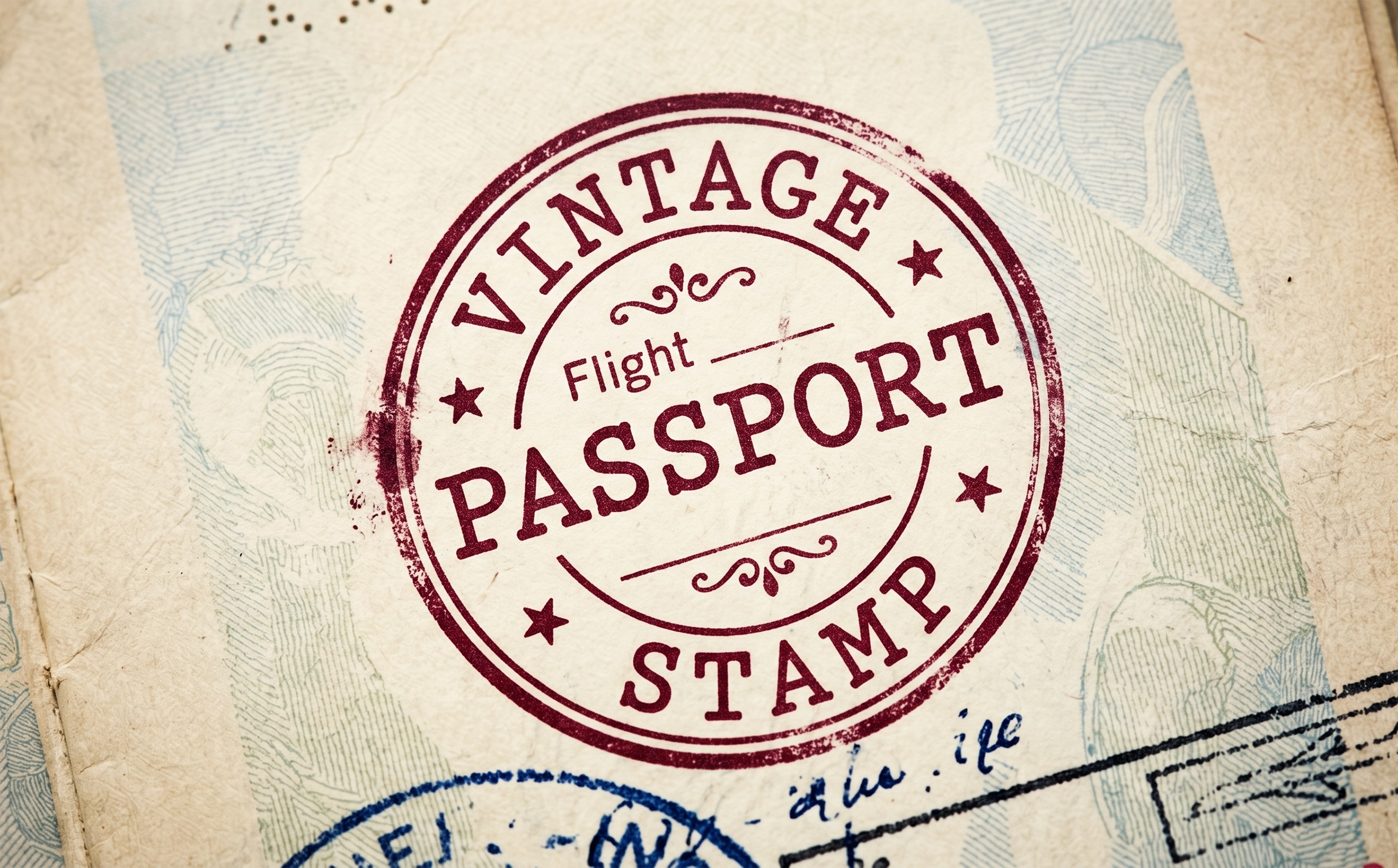 vintage passport stamp