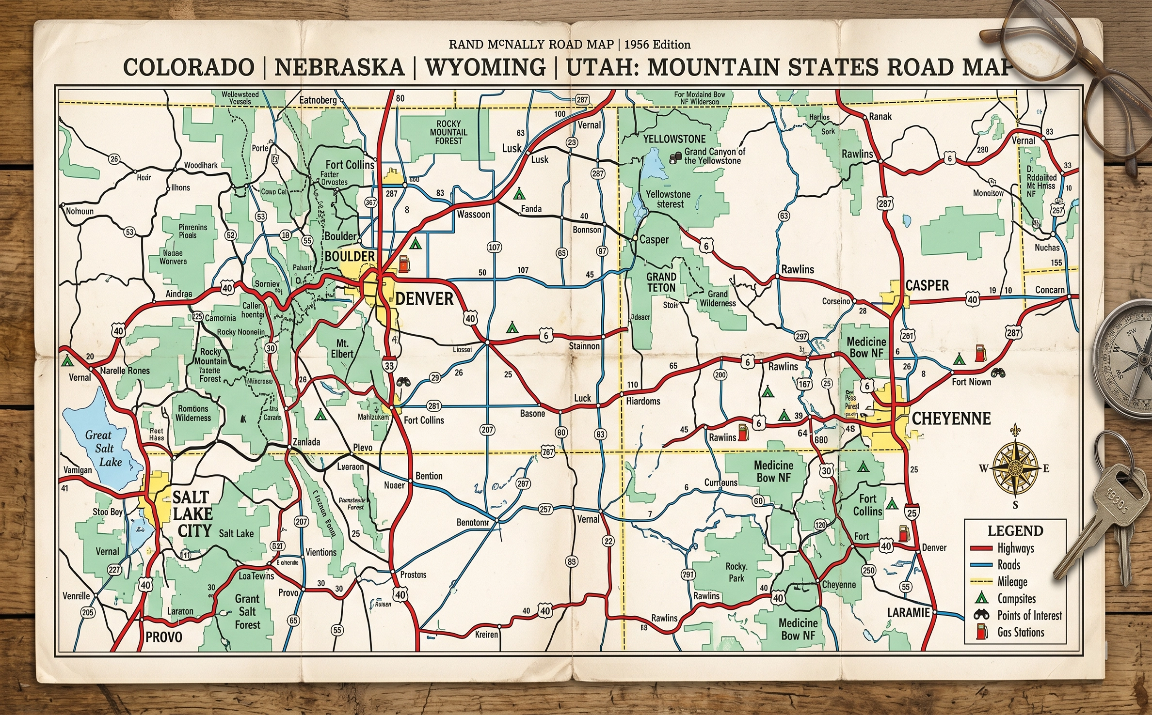 vintage road map