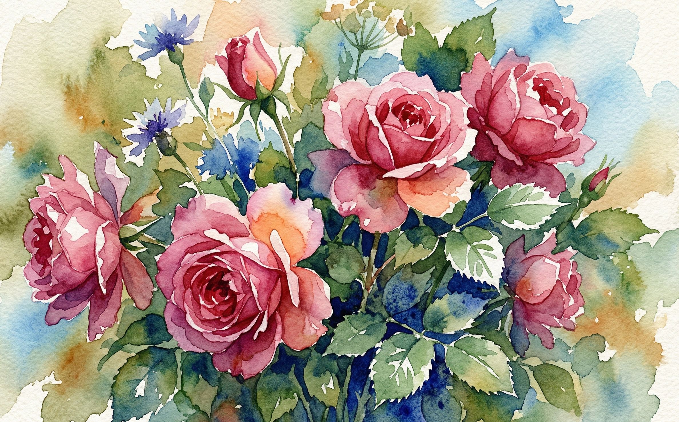 watercolor loose wash