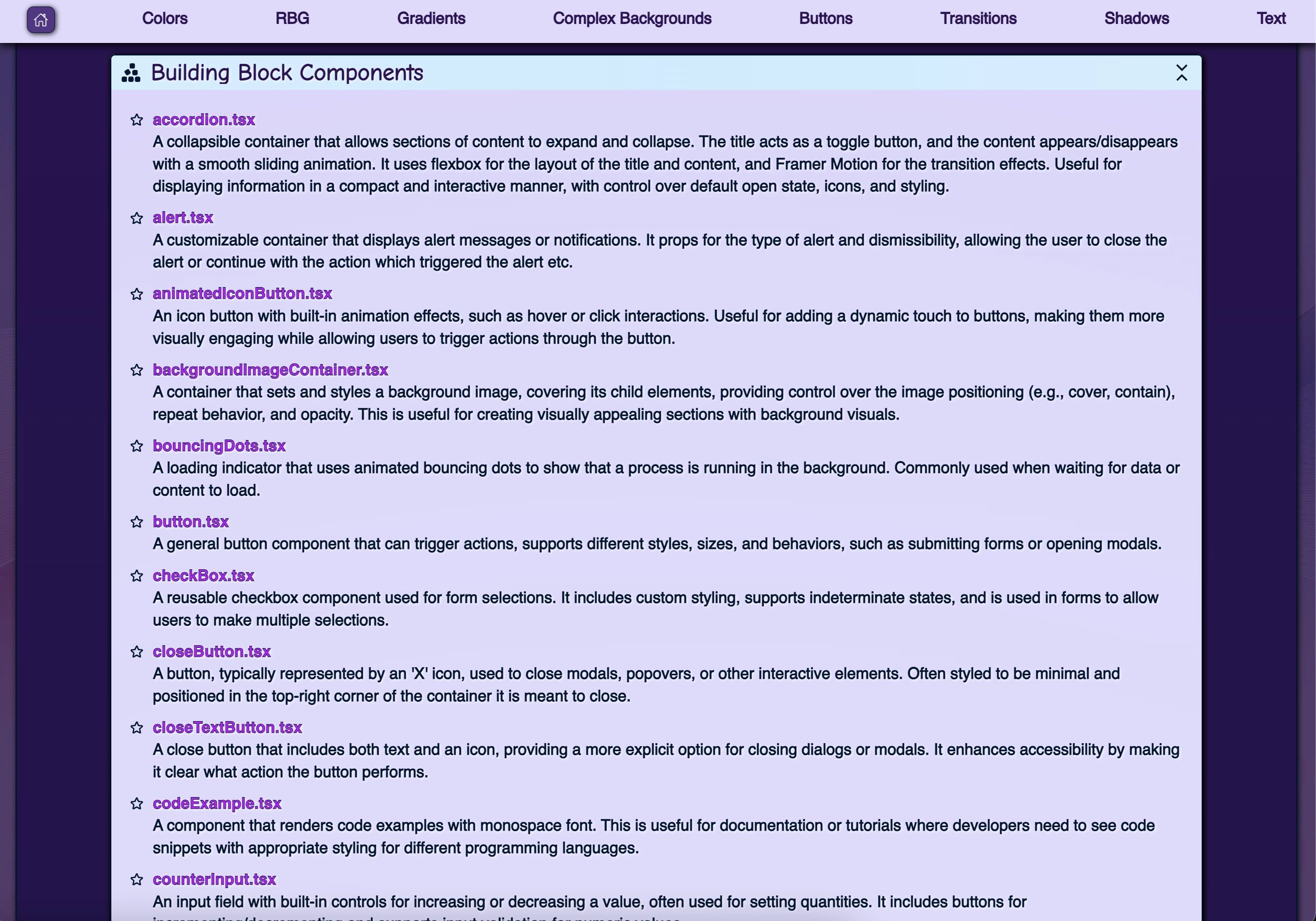 building block components