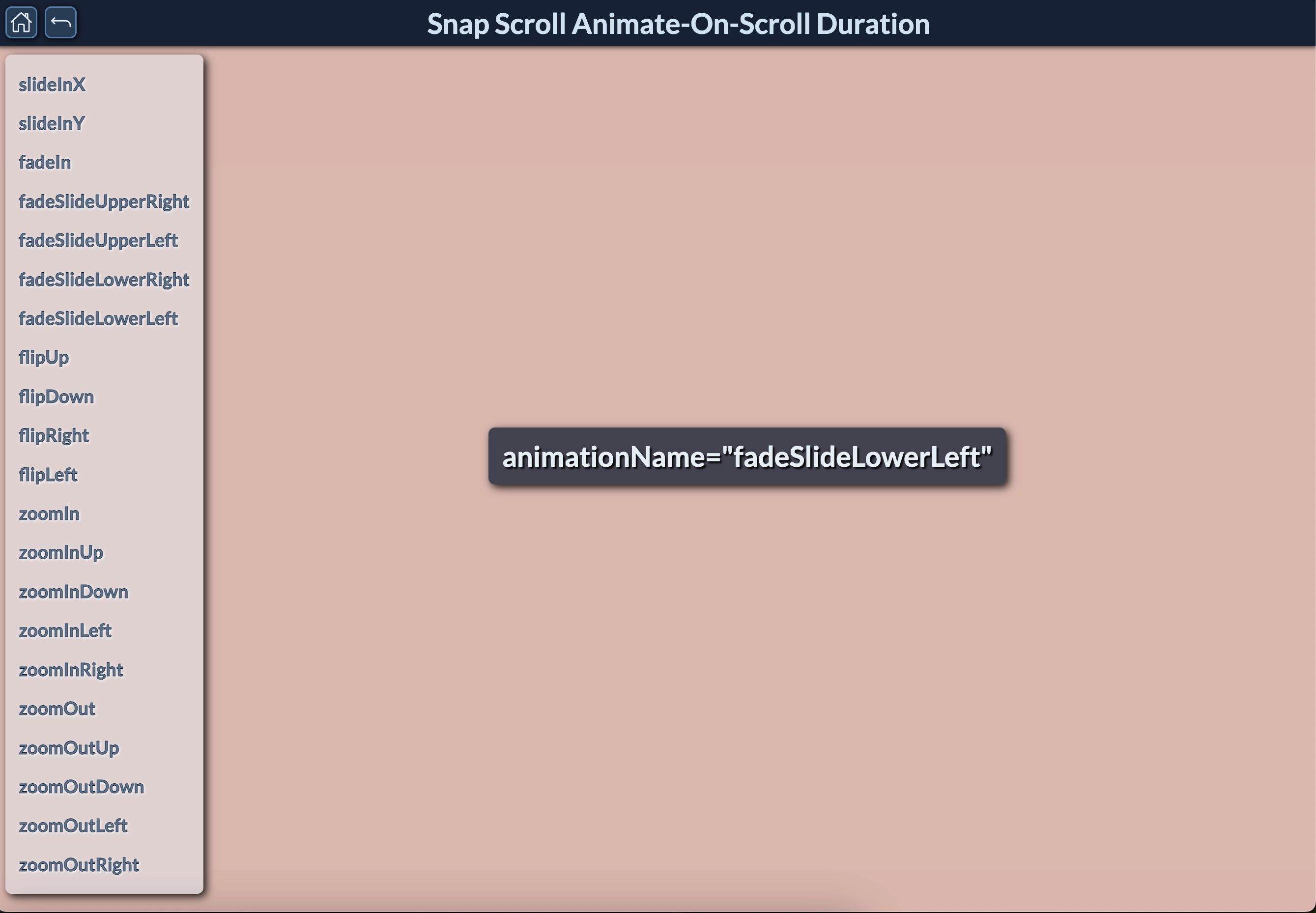 Snap Scroll Animate